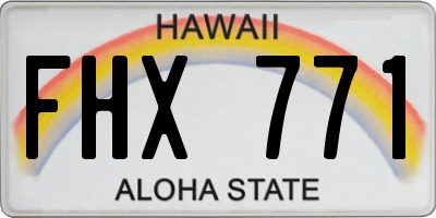 HI license plate FHX771