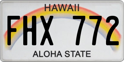HI license plate FHX772