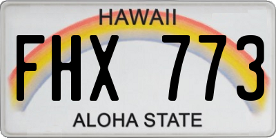 HI license plate FHX773