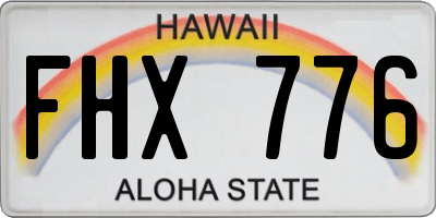 HI license plate FHX776