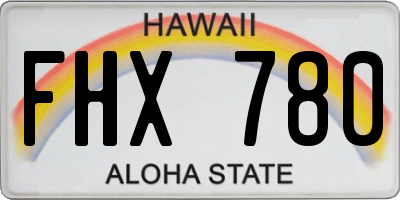 HI license plate FHX780