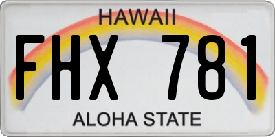 HI license plate FHX781