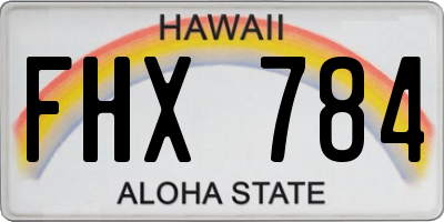 HI license plate FHX784