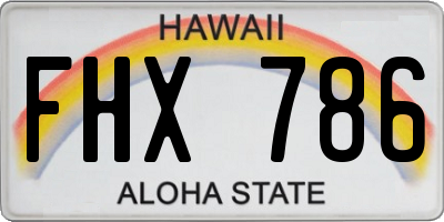 HI license plate FHX786