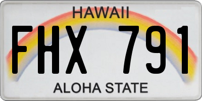 HI license plate FHX791