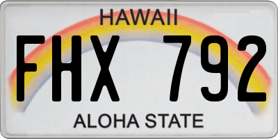 HI license plate FHX792