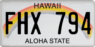 HI license plate FHX794