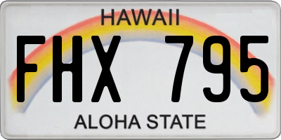 HI license plate FHX795
