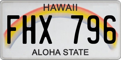 HI license plate FHX796