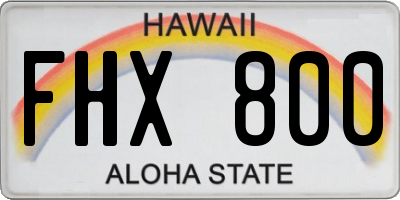 HI license plate FHX800
