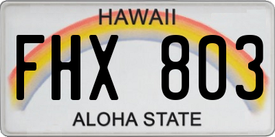 HI license plate FHX803