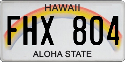 HI license plate FHX804