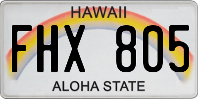 HI license plate FHX805