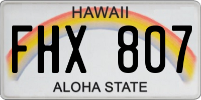 HI license plate FHX807