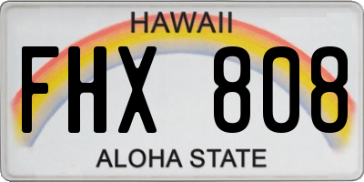 HI license plate FHX808