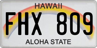 HI license plate FHX809