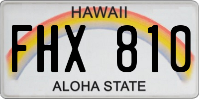 HI license plate FHX810