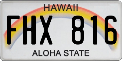 HI license plate FHX816
