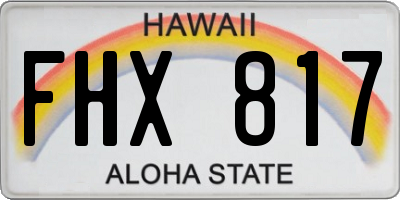 HI license plate FHX817