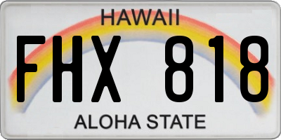 HI license plate FHX818