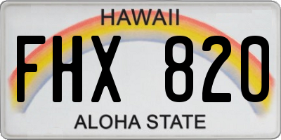 HI license plate FHX820