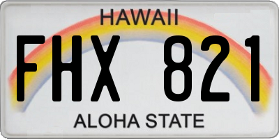 HI license plate FHX821