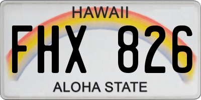HI license plate FHX826