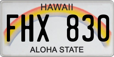HI license plate FHX830