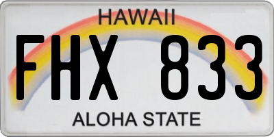 HI license plate FHX833