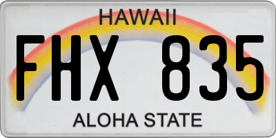 HI license plate FHX835
