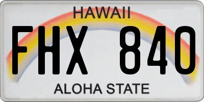 HI license plate FHX840