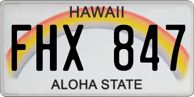 HI license plate FHX847