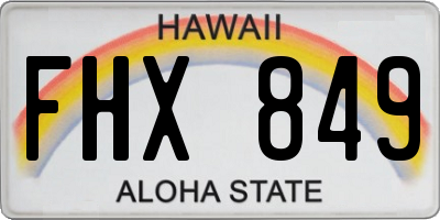 HI license plate FHX849