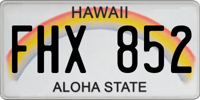 HI license plate FHX852