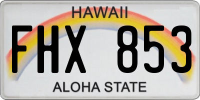 HI license plate FHX853