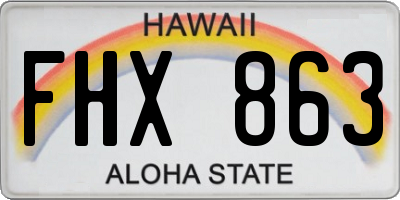 HI license plate FHX863