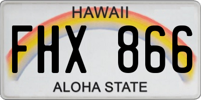 HI license plate FHX866