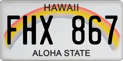 HI license plate FHX867