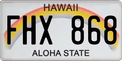 HI license plate FHX868