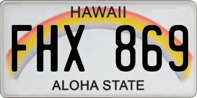 HI license plate FHX869