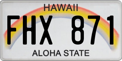 HI license plate FHX871