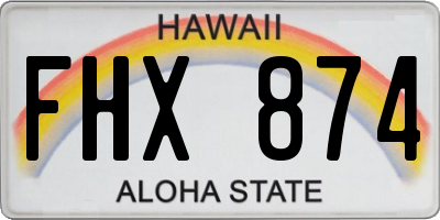 HI license plate FHX874