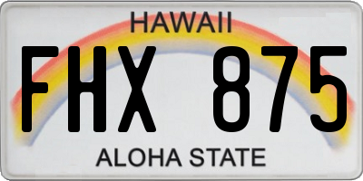 HI license plate FHX875