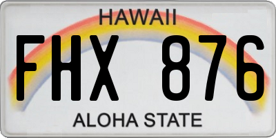 HI license plate FHX876