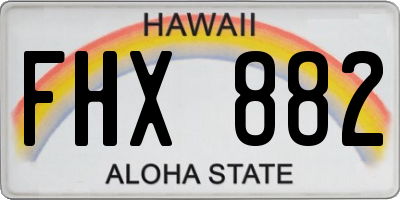 HI license plate FHX882