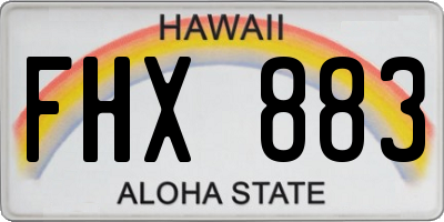 HI license plate FHX883