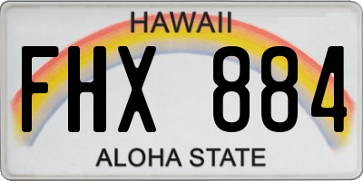 HI license plate FHX884