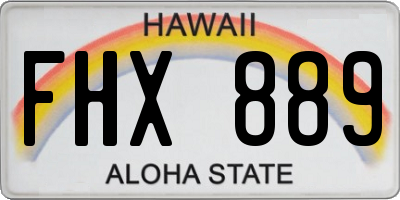 HI license plate FHX889