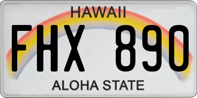 HI license plate FHX890