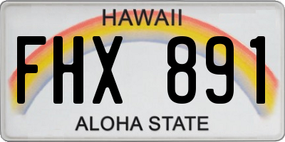 HI license plate FHX891
